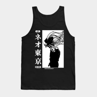 Cyberpunk Manga Sci Fi Japanese Streetwear Black Tank Top